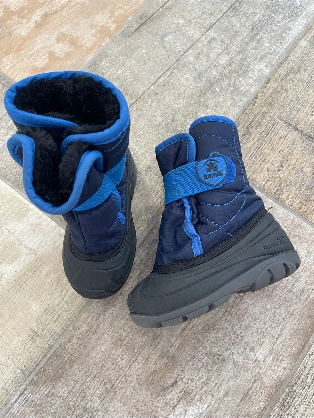 Kamik Blue Winter Snow Boots with Plush Lining Kids Unisex size 7